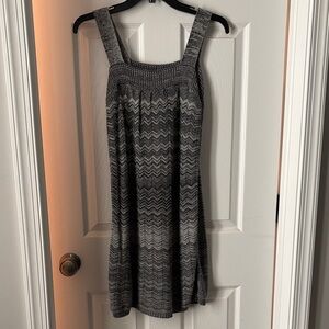 Sweater Project Black and Gray Knit Midi Dress